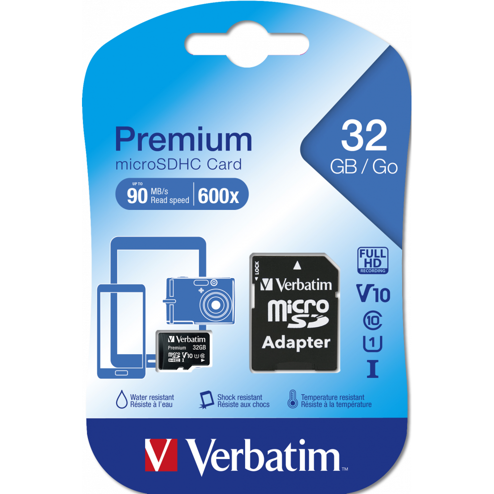 Verbatim Premium U1 MicroSDHC Card 32GB + adapter